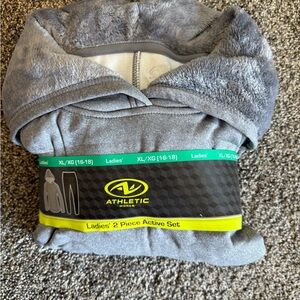 Athletic Works Gray Ladies' 2-Piece Sweatpant & Hoodie Set